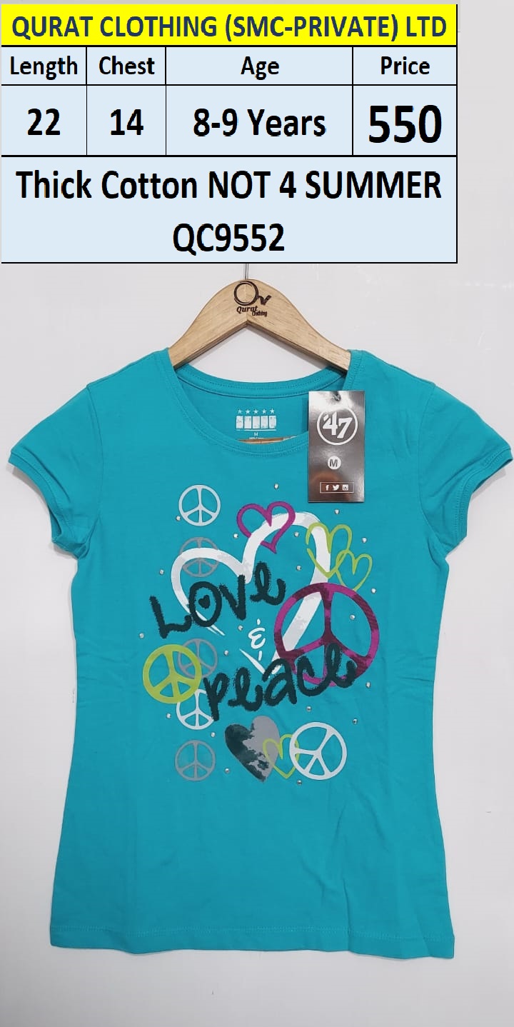Thick Cotton Not 4 Summers Girls T-Shirt QC9552 