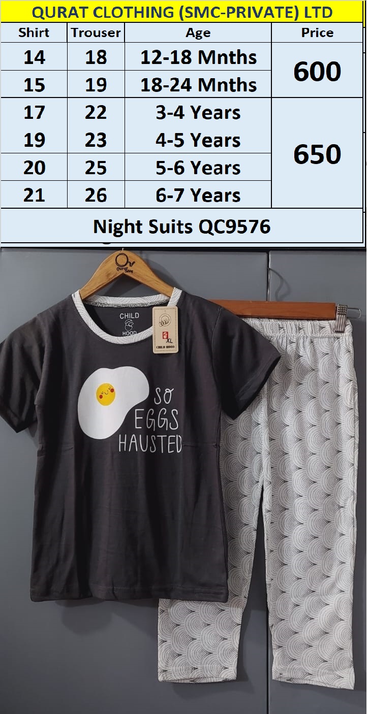 Eggs Hausted Night Suits QC9576 Brand Childhood