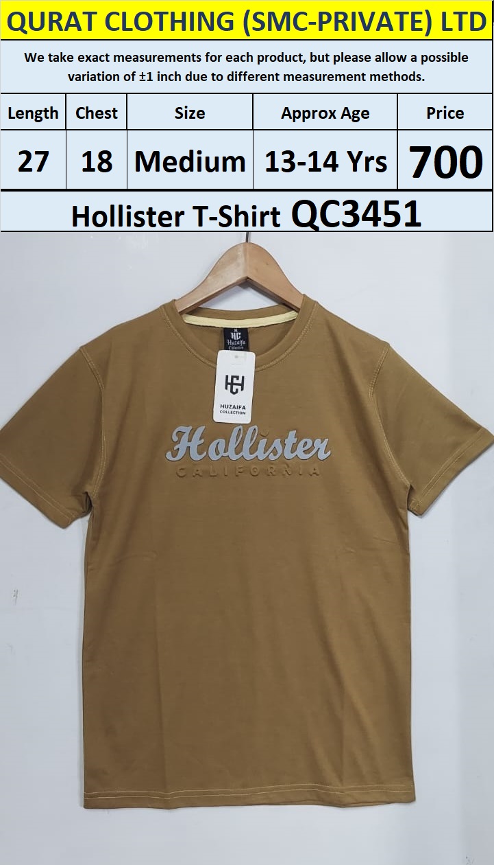Soft Cotton Blended Hollister - T-Shirt QC3451