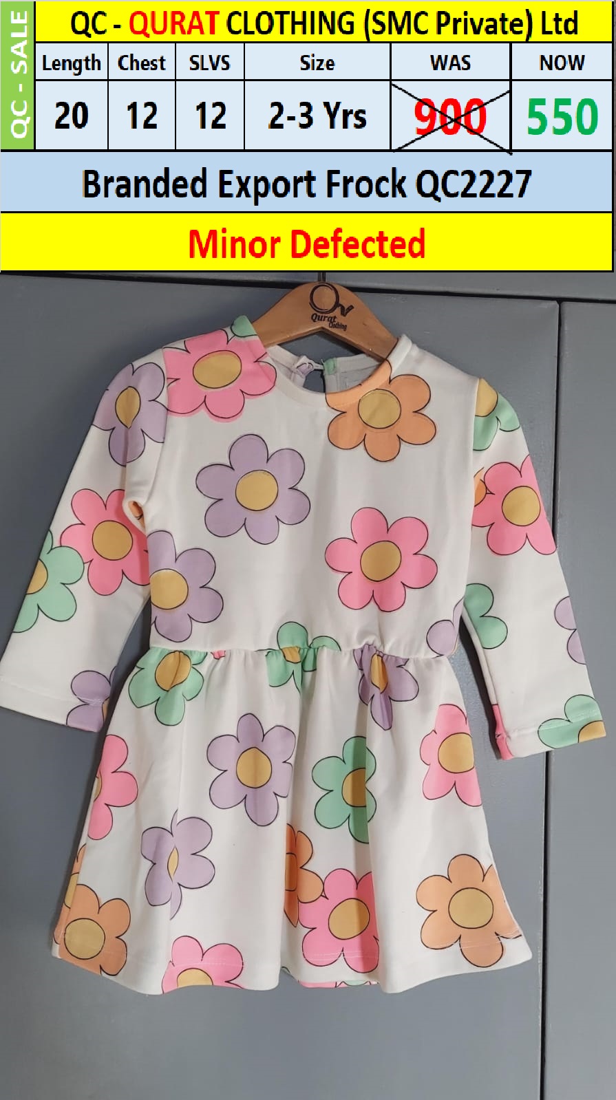 Branded Export Frock QC2227 (Minor Defected) 