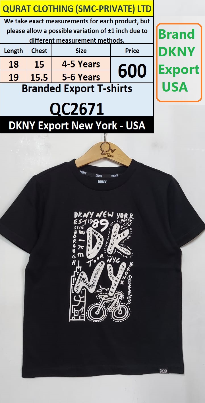 DKNY Brand T-shirt QC2671 Export New York - USA