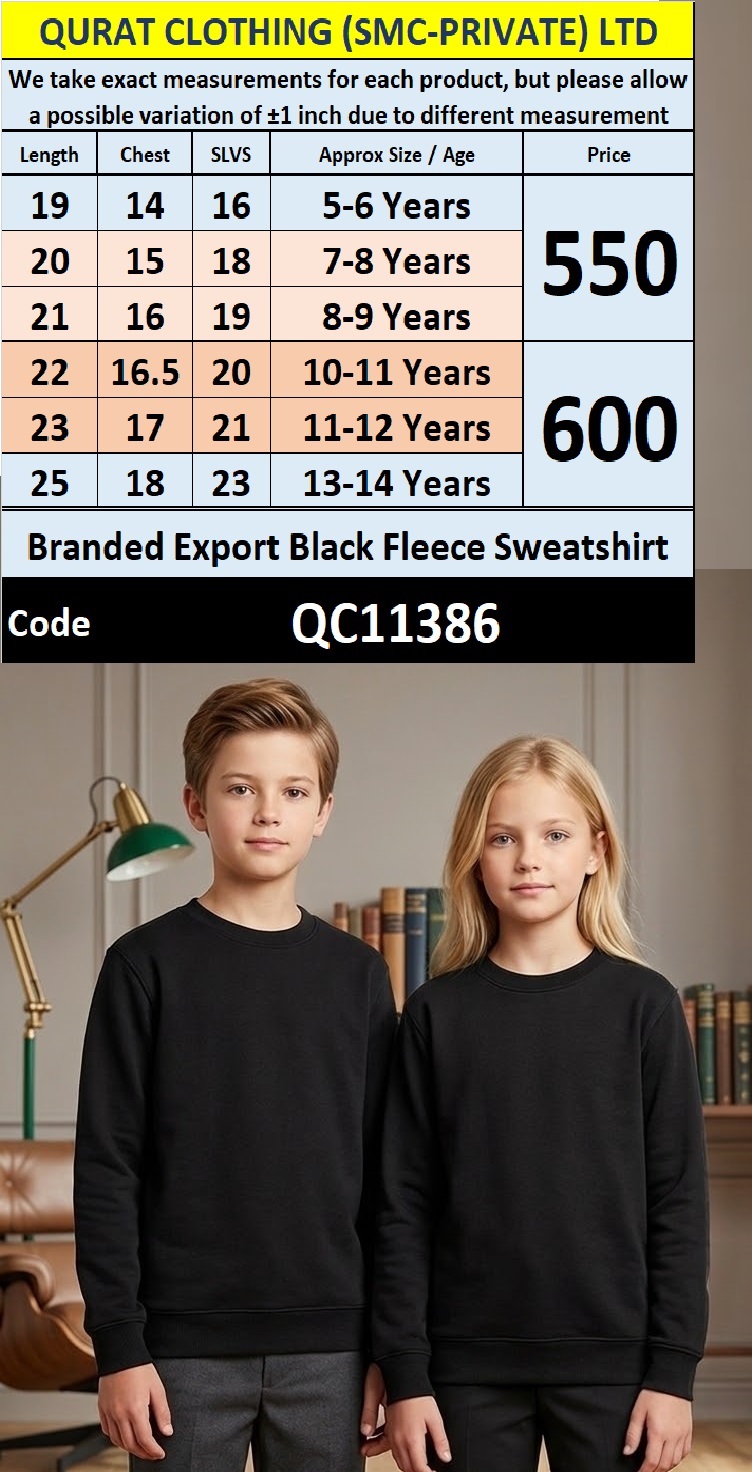 Branded Export Black Fleece Sweatshirt – QC11386