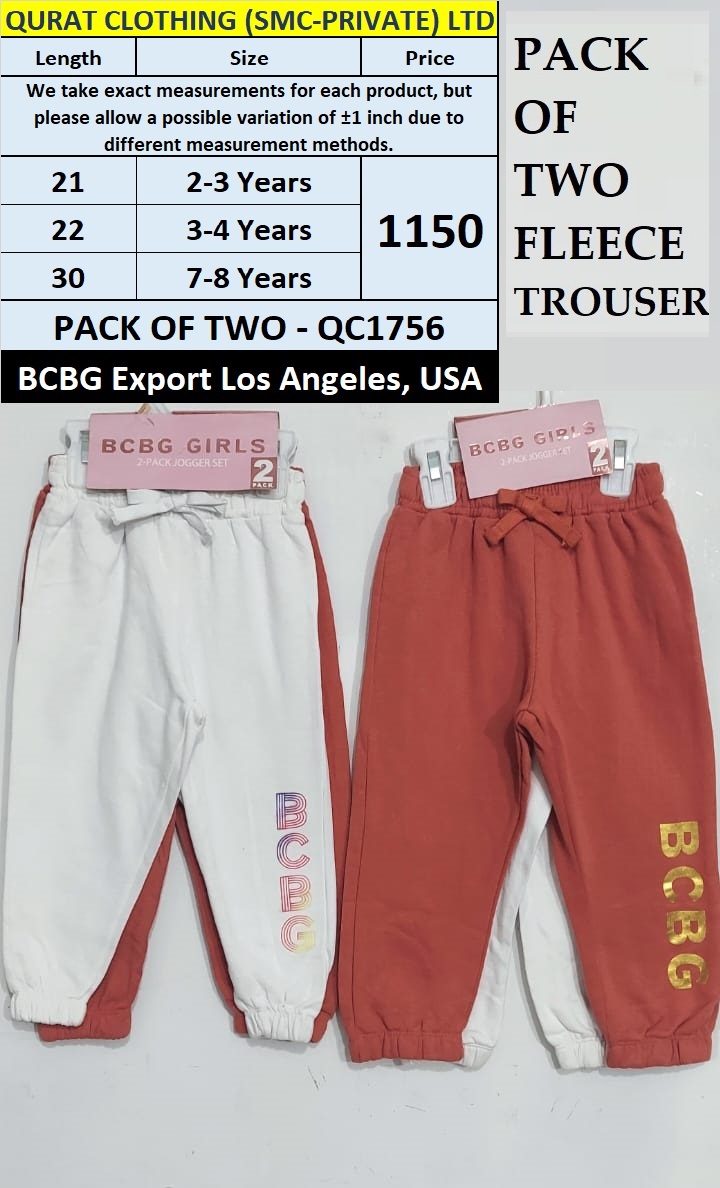 BCBG Brand Fleece PACK OF TWO Trouser QC1756 Export Los Angeles - USA | Qurat Clothing