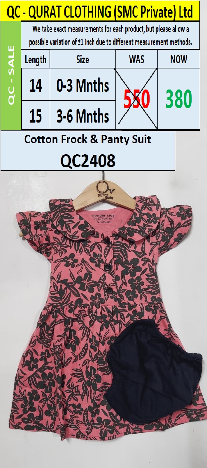 Summer Cotton Frock & Panty Suit QC2408