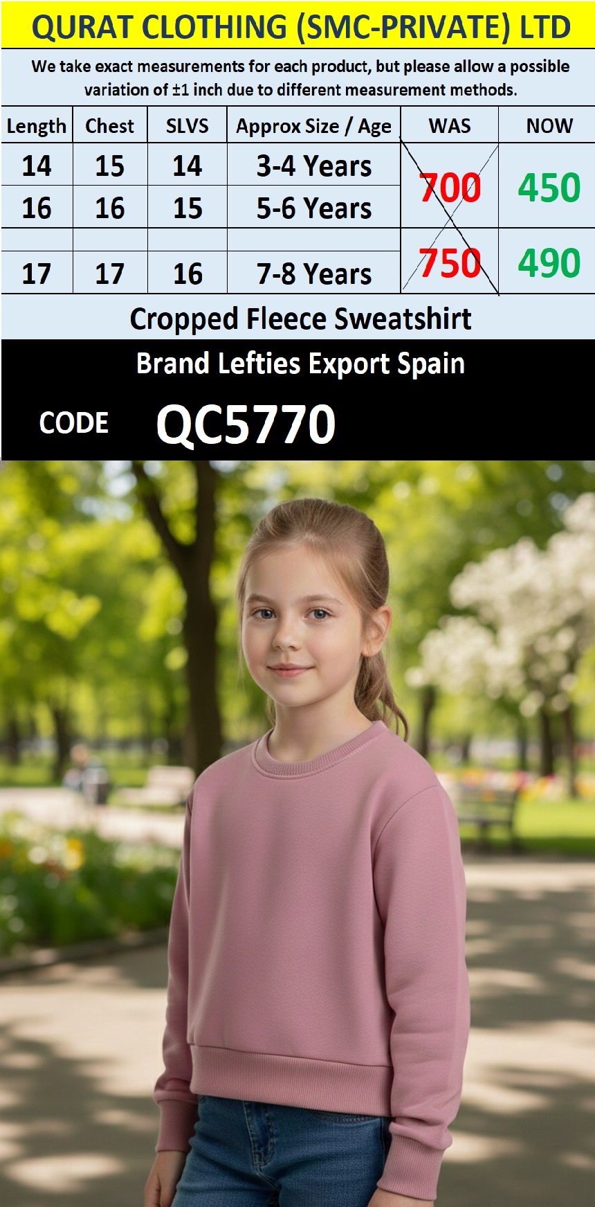 Lefties Brand Fleece Cropped Sweatshirt Export Europe - QC5770