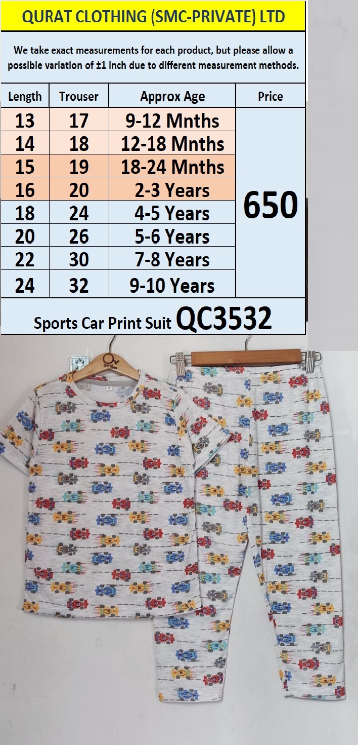 Sport Car Print Suit QC3532