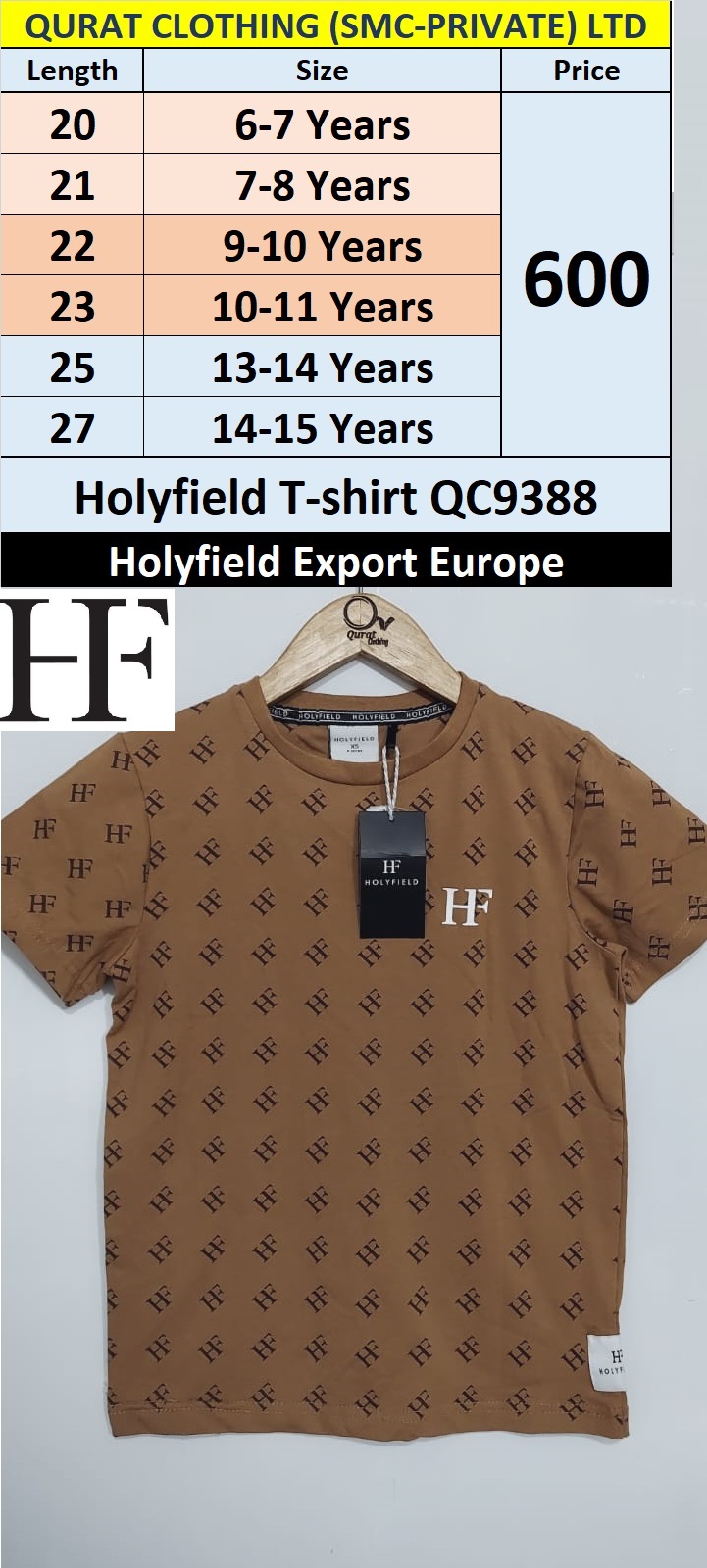 Holyfield T-shirt QC9388 Brand Holyfield Export Europe
