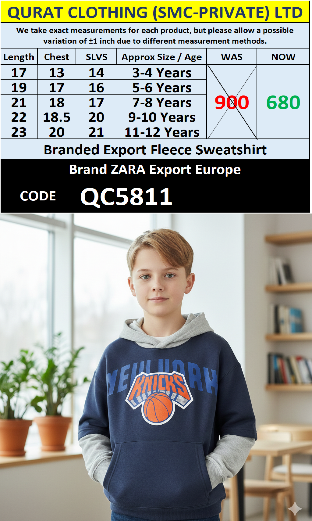 ZARA Brand Fleece Sweatshirt Export Europe - QC5811