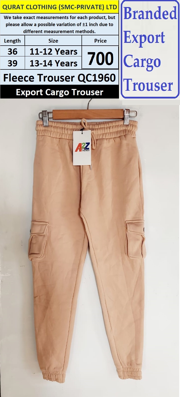 Branded Export Fleece Cargo Trouser QC1960