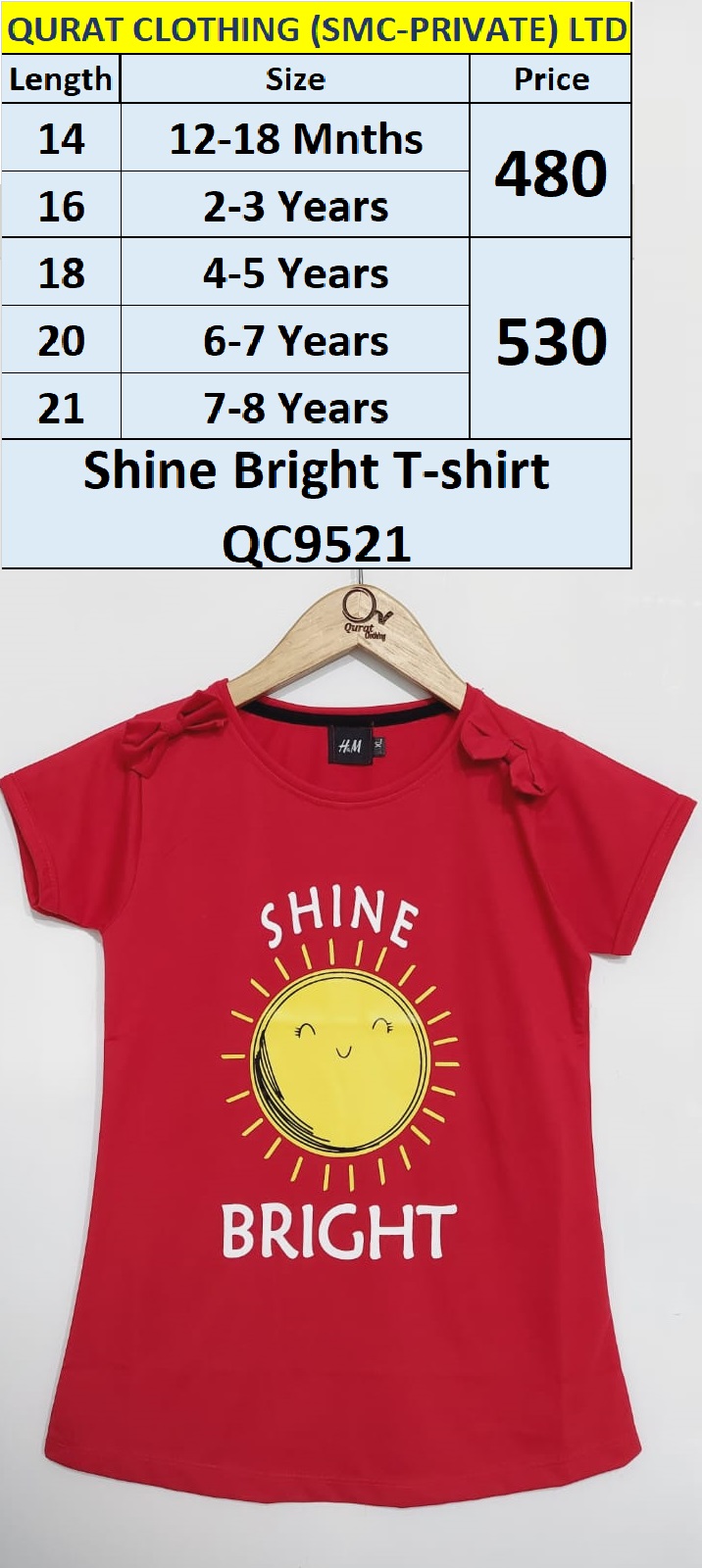 Bow Red Shine Bright Girls T-shirt QC9521