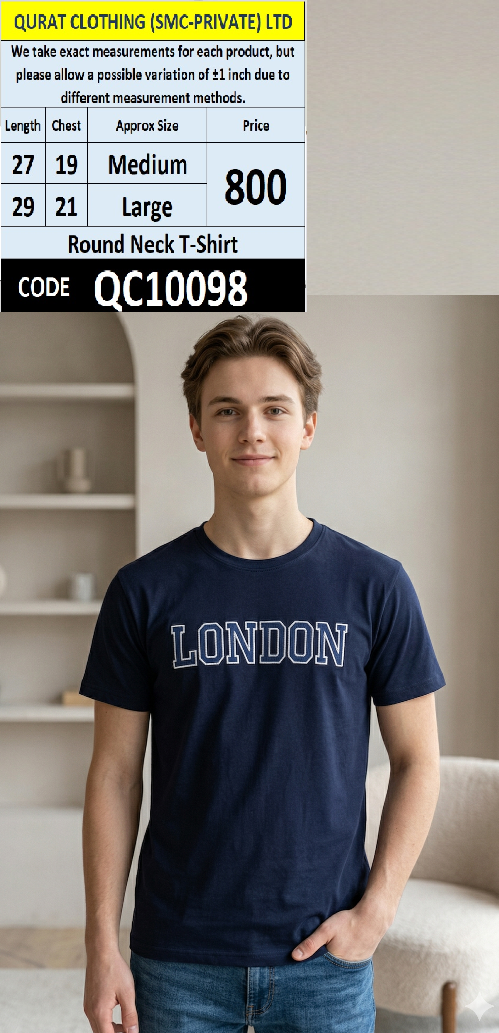 Round Neck Polo T-shirt - QC10098