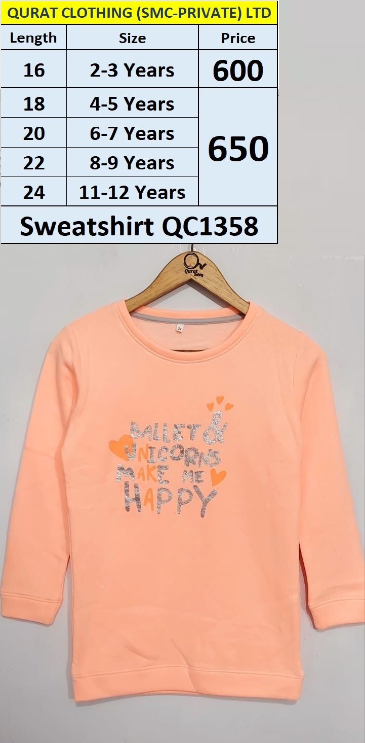 Beige Ballet & Unicorns Make Me Happy Print Sweatshirt QC1358