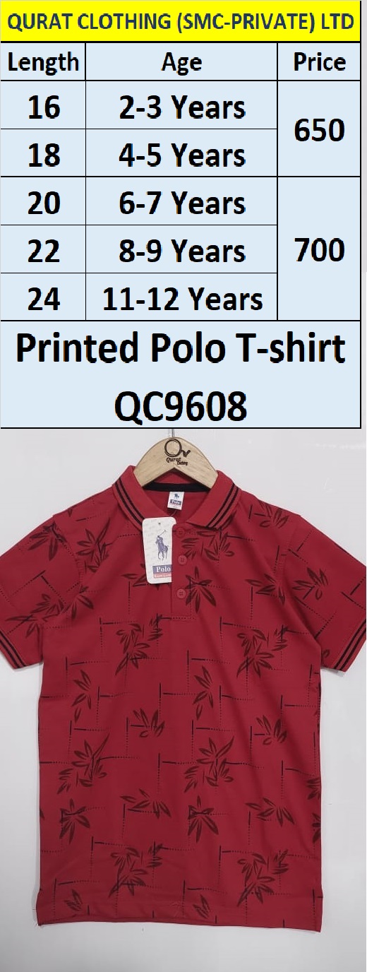Vivid Auburn Printed Polo T-shirt QC9608