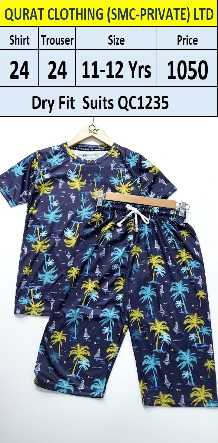 Palm Trees Print Dry Fit Suit QC1235