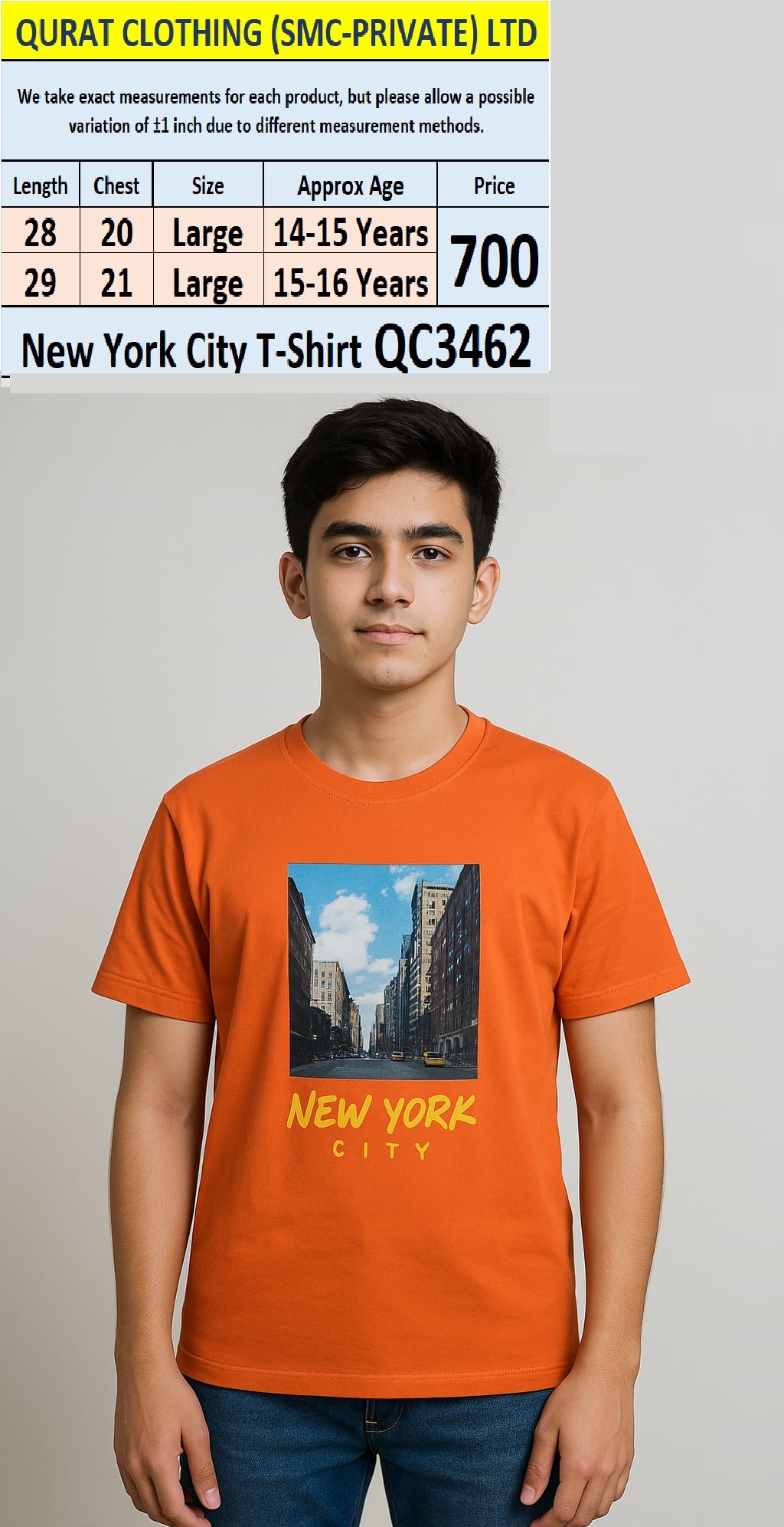 Soft Cotton Blended New York City T-Shirt QC3462