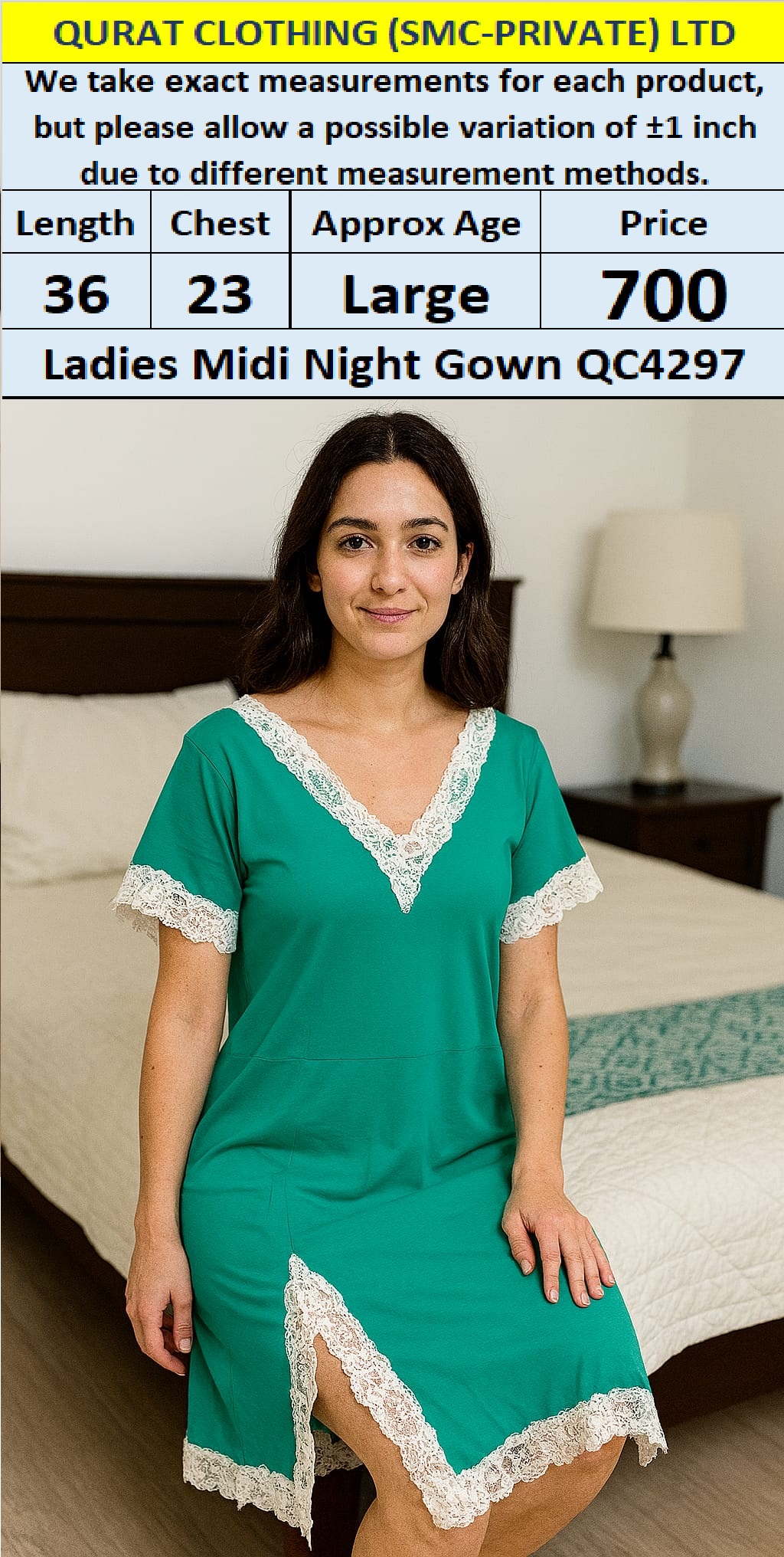 Branded Export Midi Nightgown QC4297