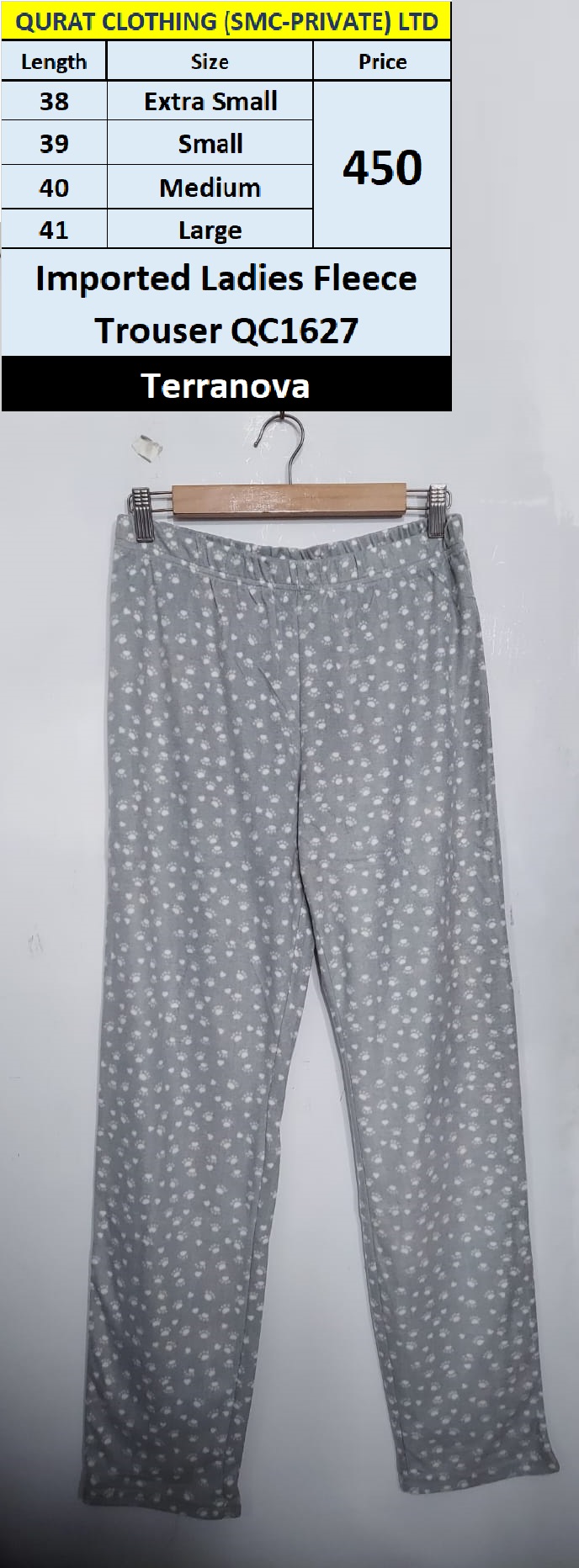 Terranova Imported Ladies Fleece Trouser QC1627 