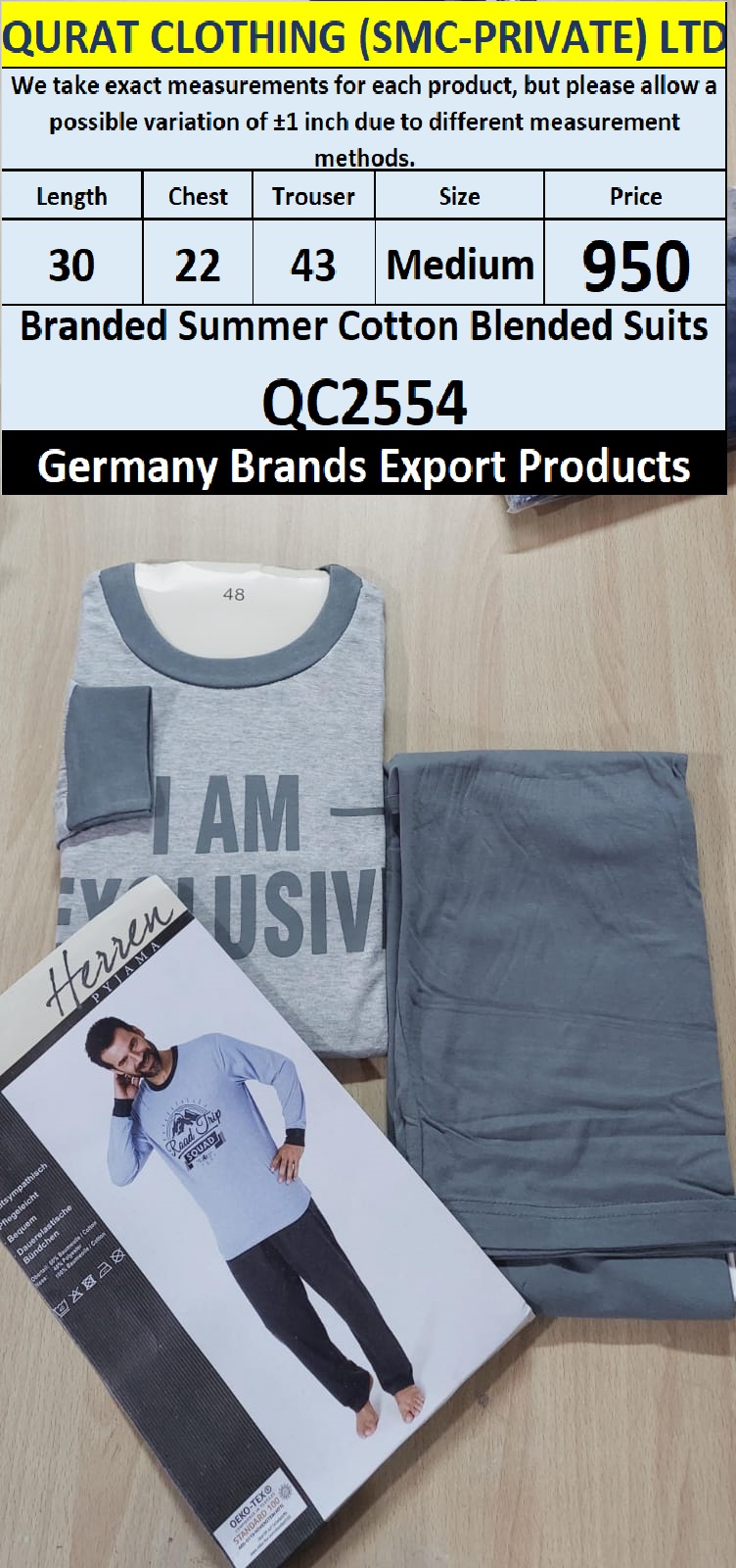 International Brands Summer Cotton Blended Suits Export Germany QC2554