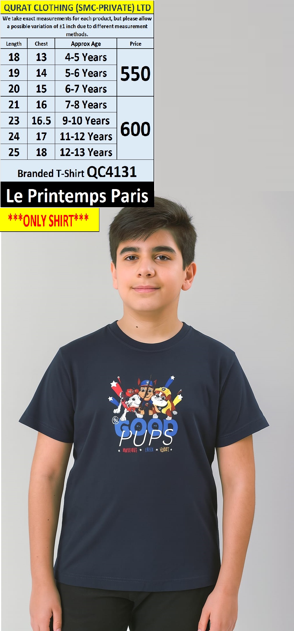 Leprintemps Brand T-shirt QC4131, Export Paris