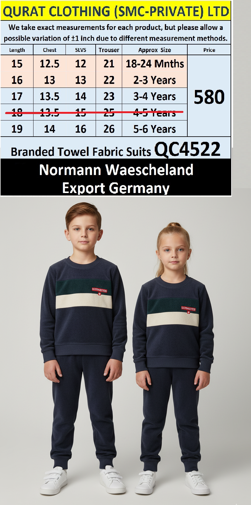 Normann Waescheland Brand Towel Fabric Suit Export Germany - QC4522