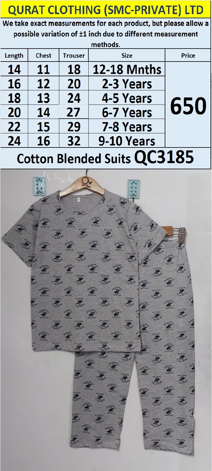 Cotton Blended Suits QC3185