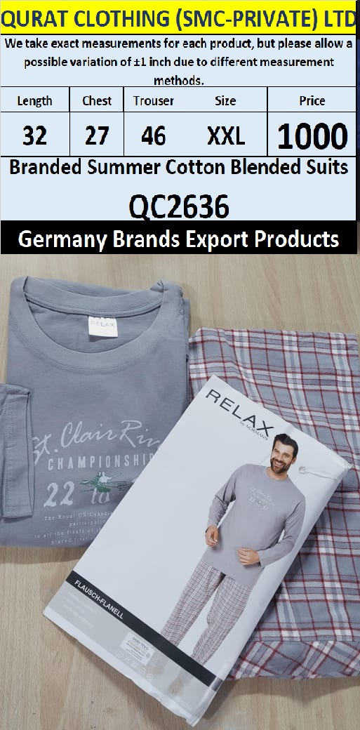 International Brands Summer Cotton Blended Suits Export Germany QC2636