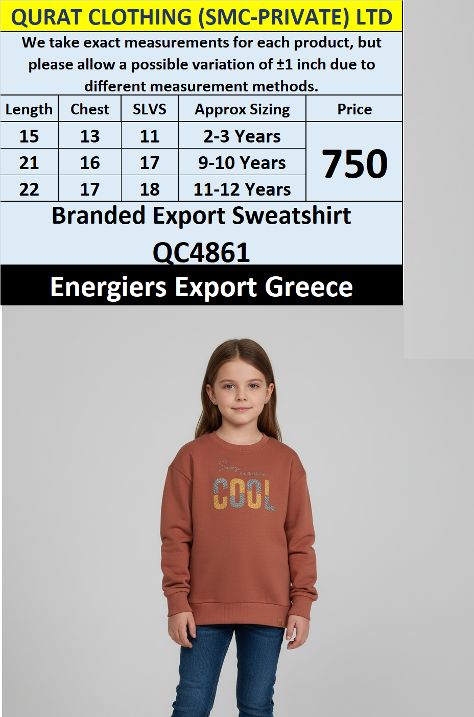 Energiers Brand Brown “Someone Cool” Sweatshirt QC4861 – Export Greece