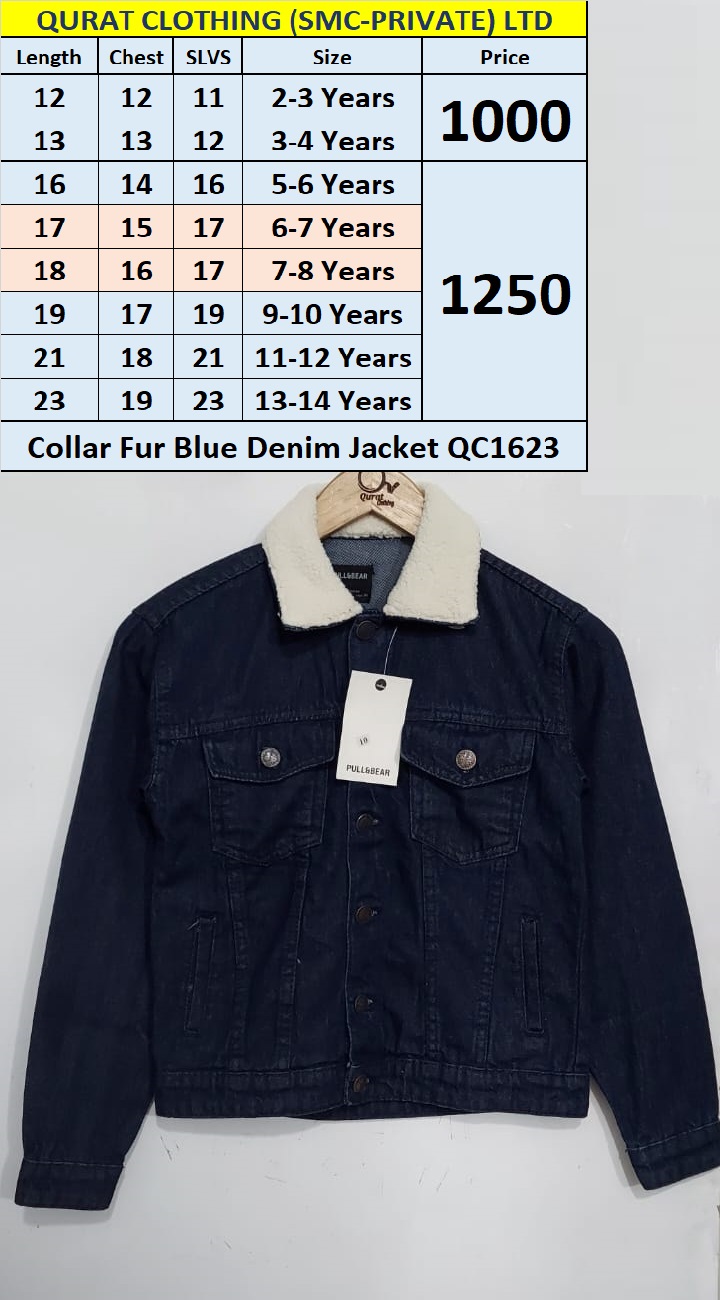 Collar Fur Blue Denim Jacket QC1623 