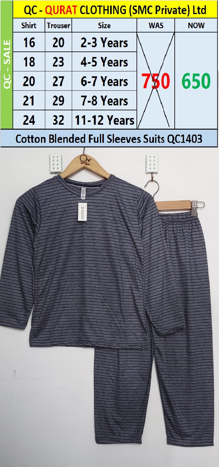 Stripes Cotton Blended Suit QC1403