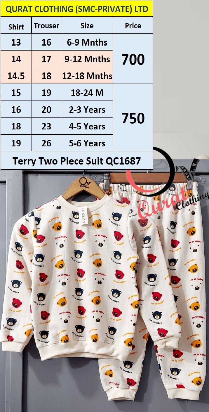 Bear Face Print Two-Piece Suit QC1687 | Qurat Clothing