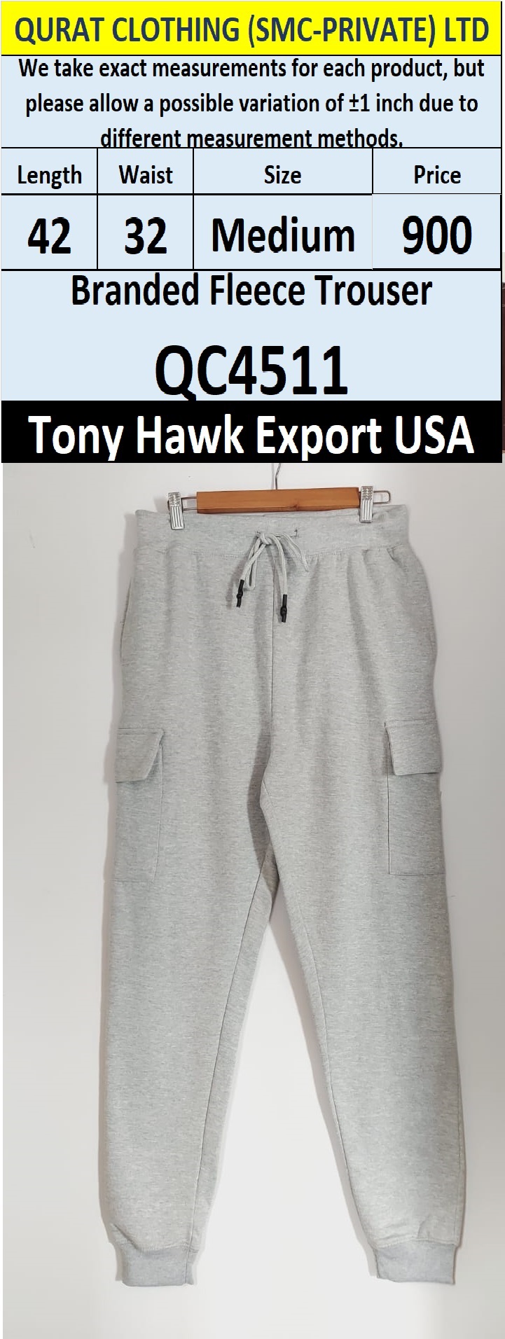 Brand Fleece Export Trouser QC4511