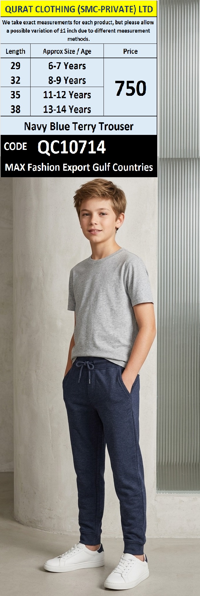 Navy Blue Terry Trouser – MAX Fashion Export Gulf Countries QC10714