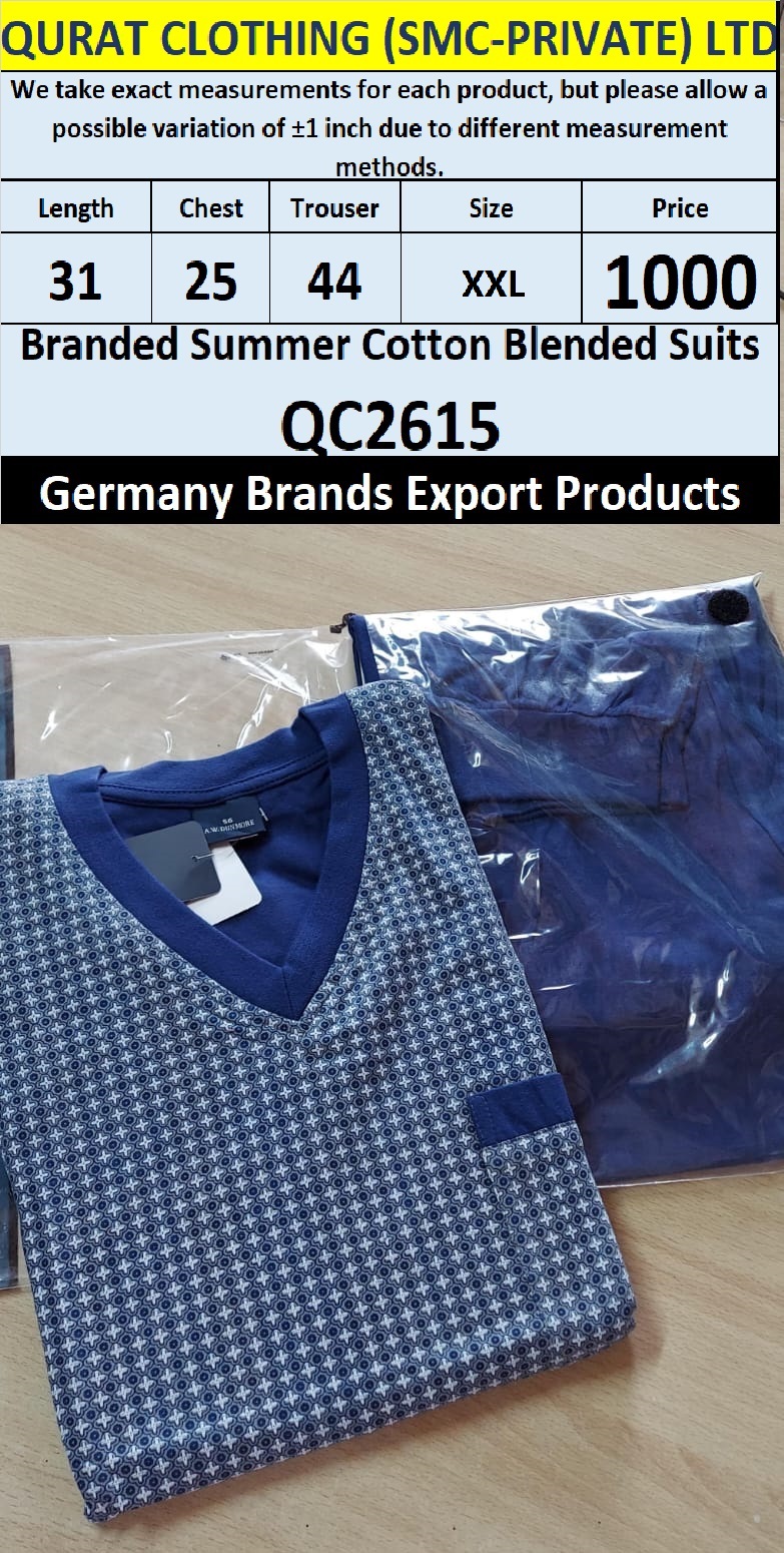 International Brands Summer Cotton Blended Suits Export Germany QC2615