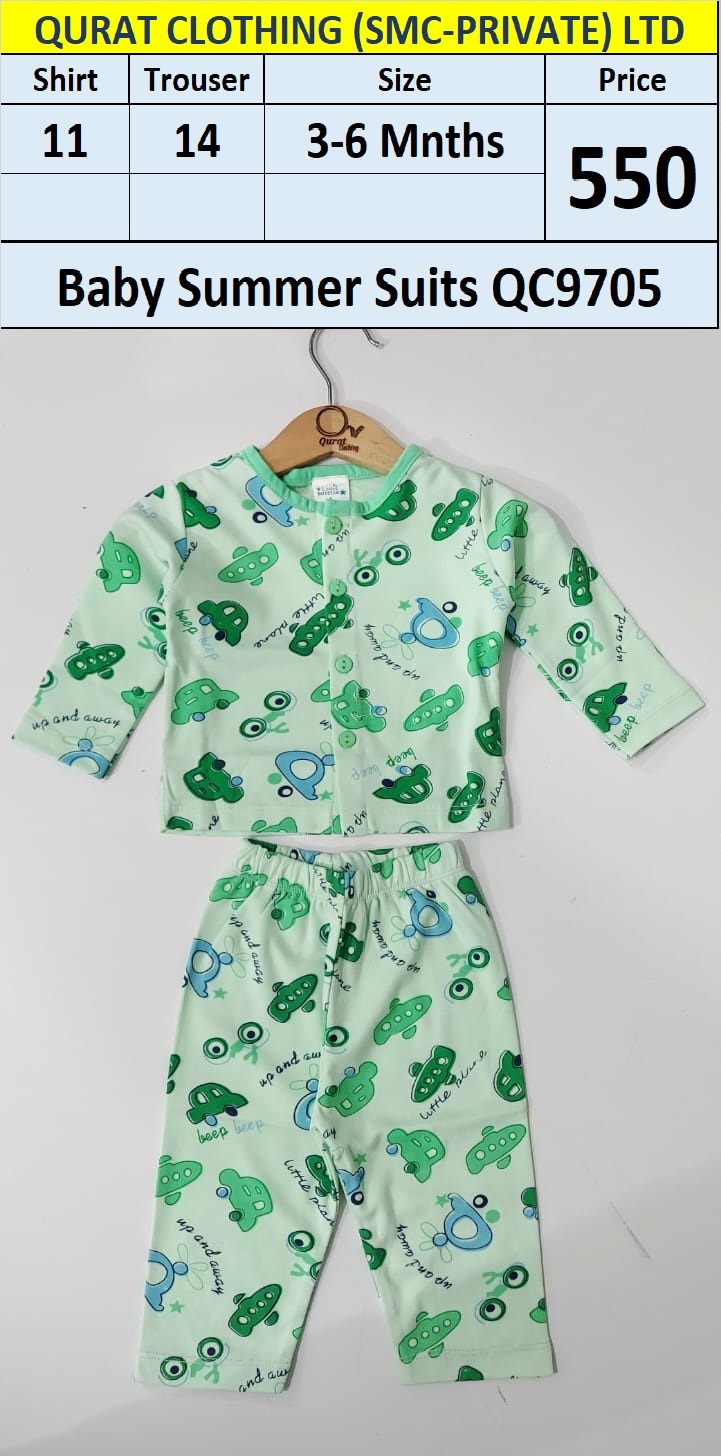 Baby Summer Suits Little Car & Plane Print QC9705