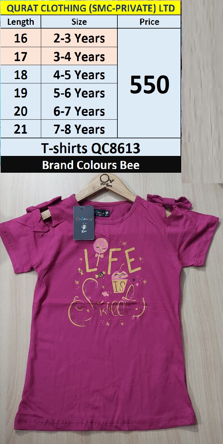Stylish Pink Life is Sweet T-Shirt QC8613 Brand Colours Bee