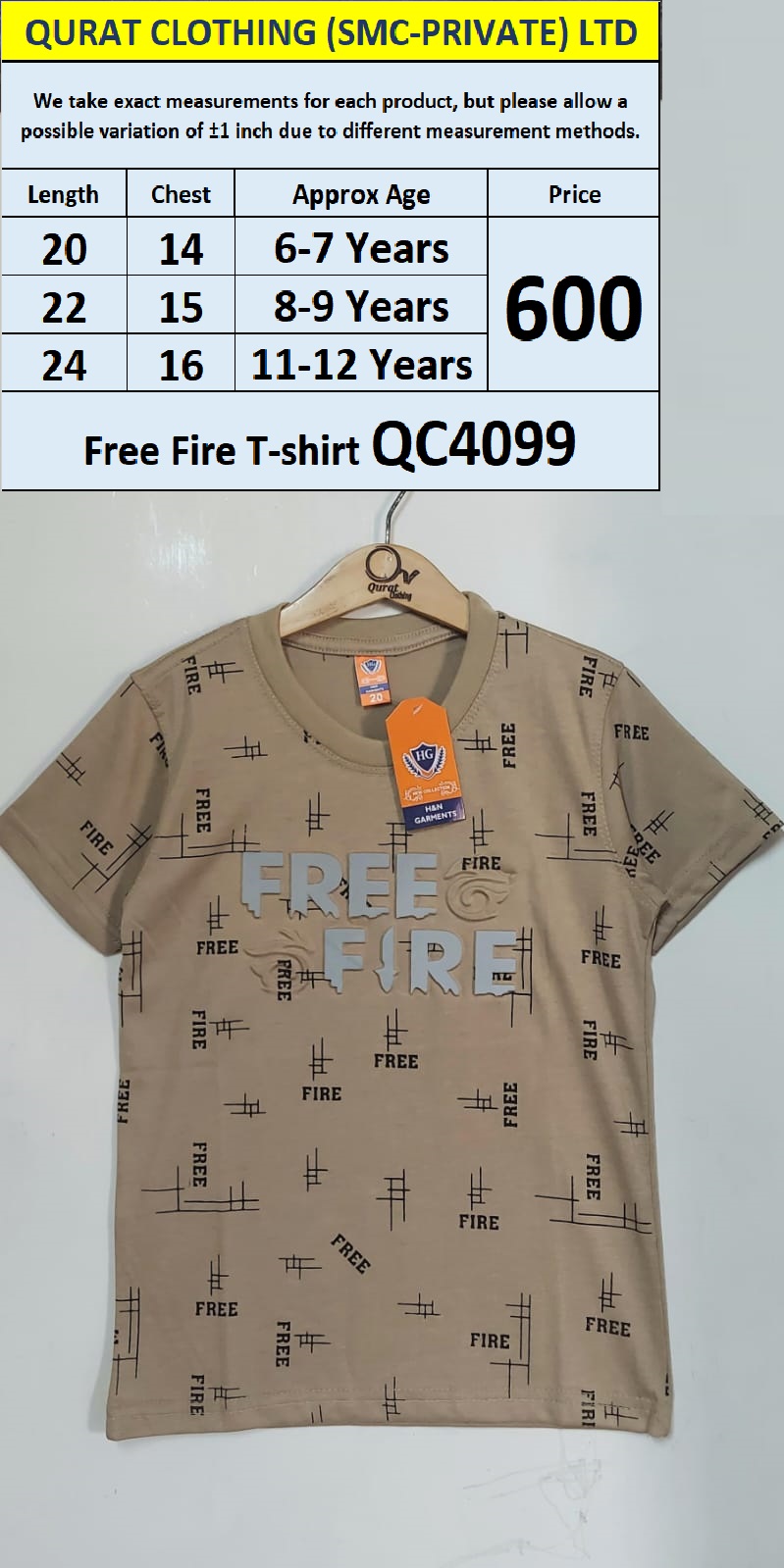 Free Fire Boys T-shirt QC4099