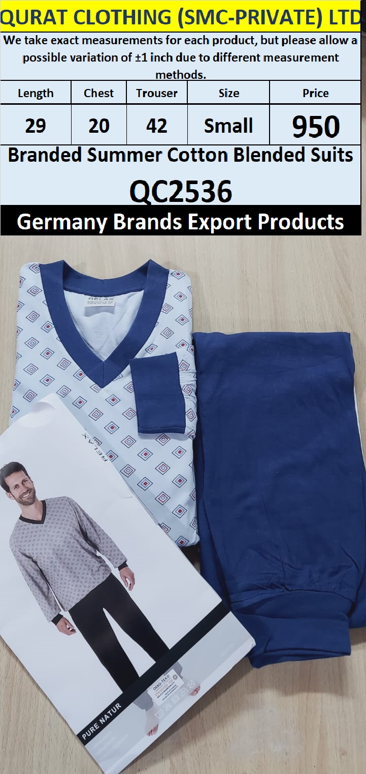 International Brands Summer Cotton Blended Suits Export Germany QC2536