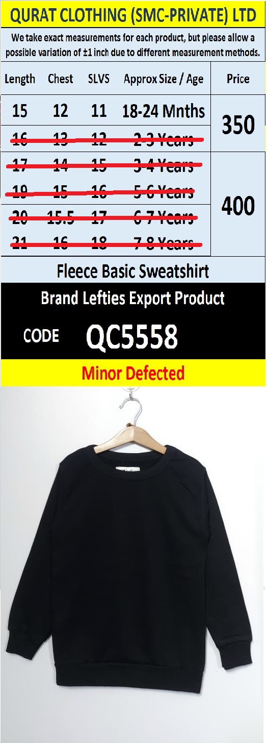 Lefties Brand Fleece Sweatshirt Export Europe or USA (Minor Defected Product) - QC5558