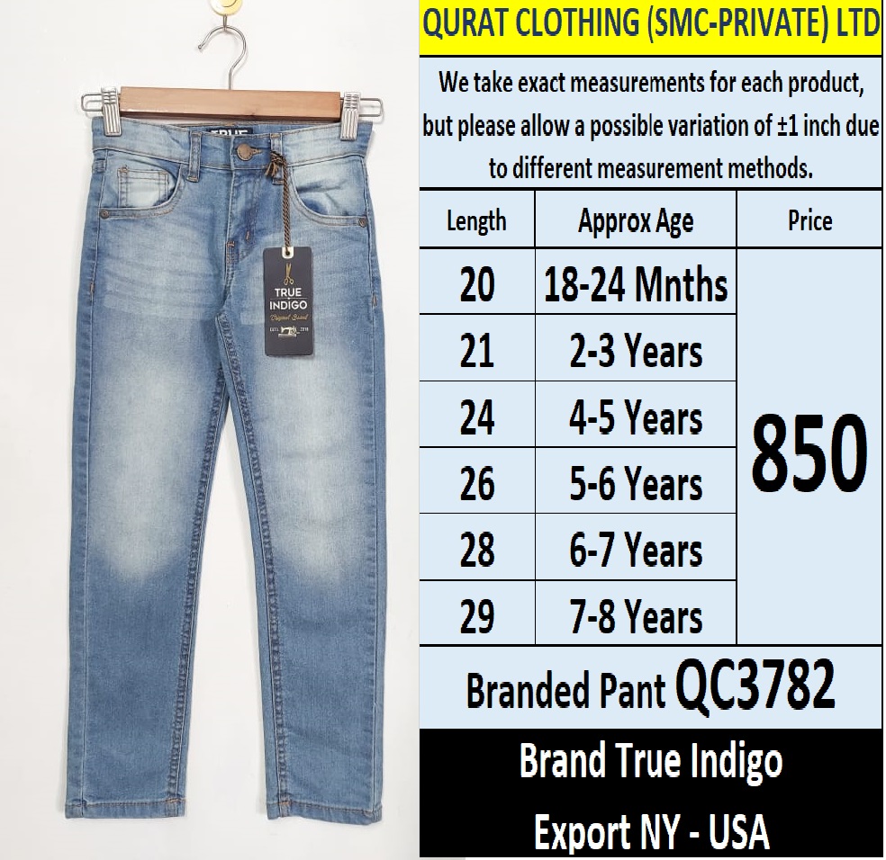 True Indigo Brand Pant QC3782 Export New York - USA