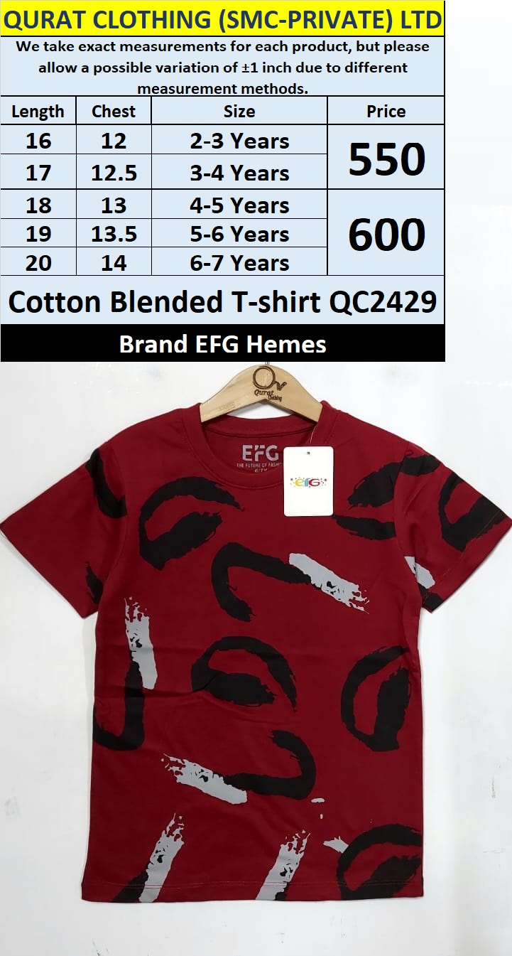 EFG Hemes Brand Cotton Blended T-shirt QC2429