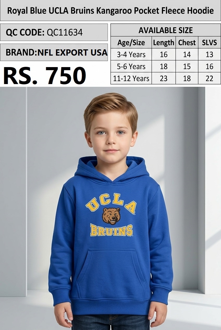 Royal Blue UCLA Bruins Kangaroo Pocket Fleece Hoodie – Export USA – QC11634