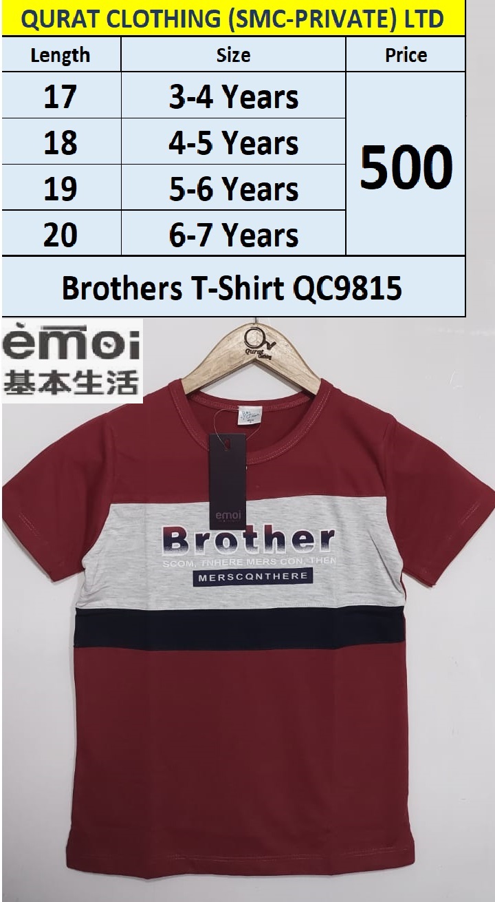 EMOI Brand Brother Print T-Shirt QC9815 