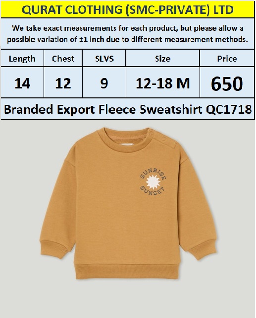 Branded Export Fleece Sun Rise Sun Set Sweatshirt QC1718 | Qurat Clothing