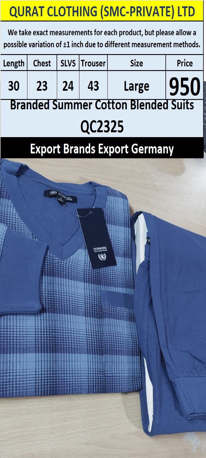 International Brands Summer Cotton Blended Suits Export Germany QC2325