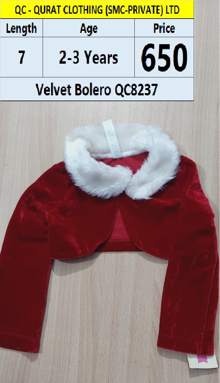 Branded Velvet Bolero QC8237