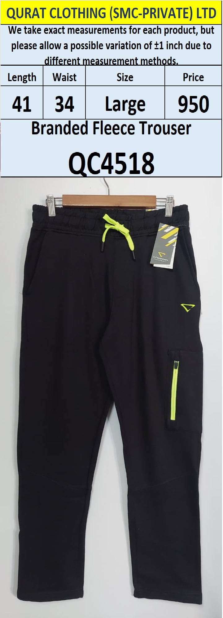 Brand Fleece Export Trouser QC4518