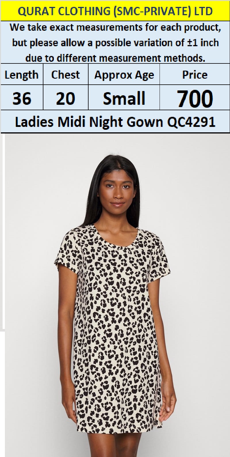 Branded Export Midi Nightgown QC4291