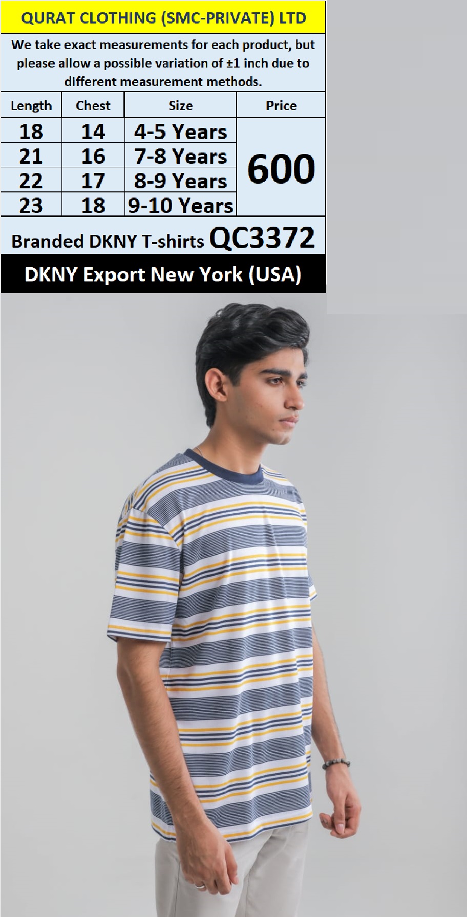 Branded DKNY T-Shirt QC3372 Export New York (USA)