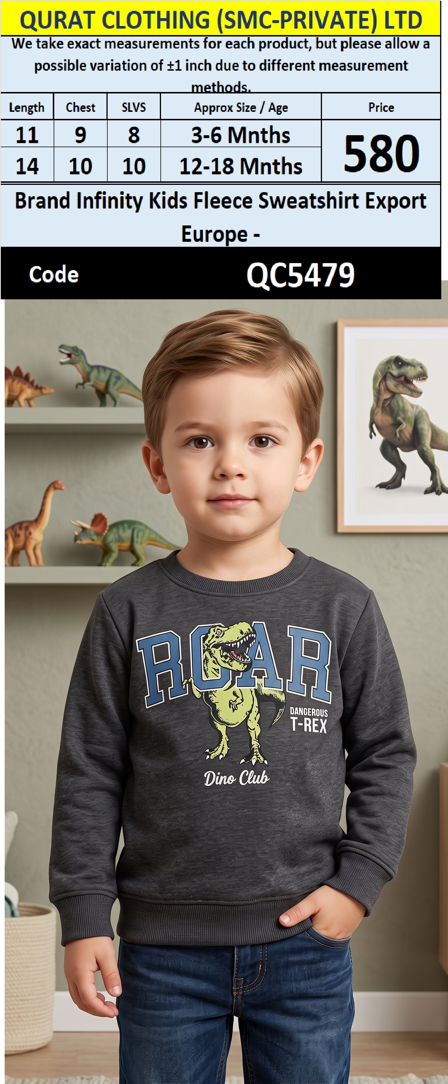 Brand Infinity Kids Fleece Sweatshirt Export Europe - QC5479