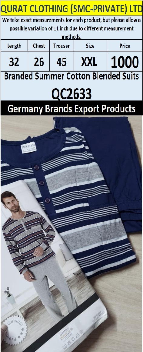 International Brands Summer Cotton Blended Suits Export Germany QC2633